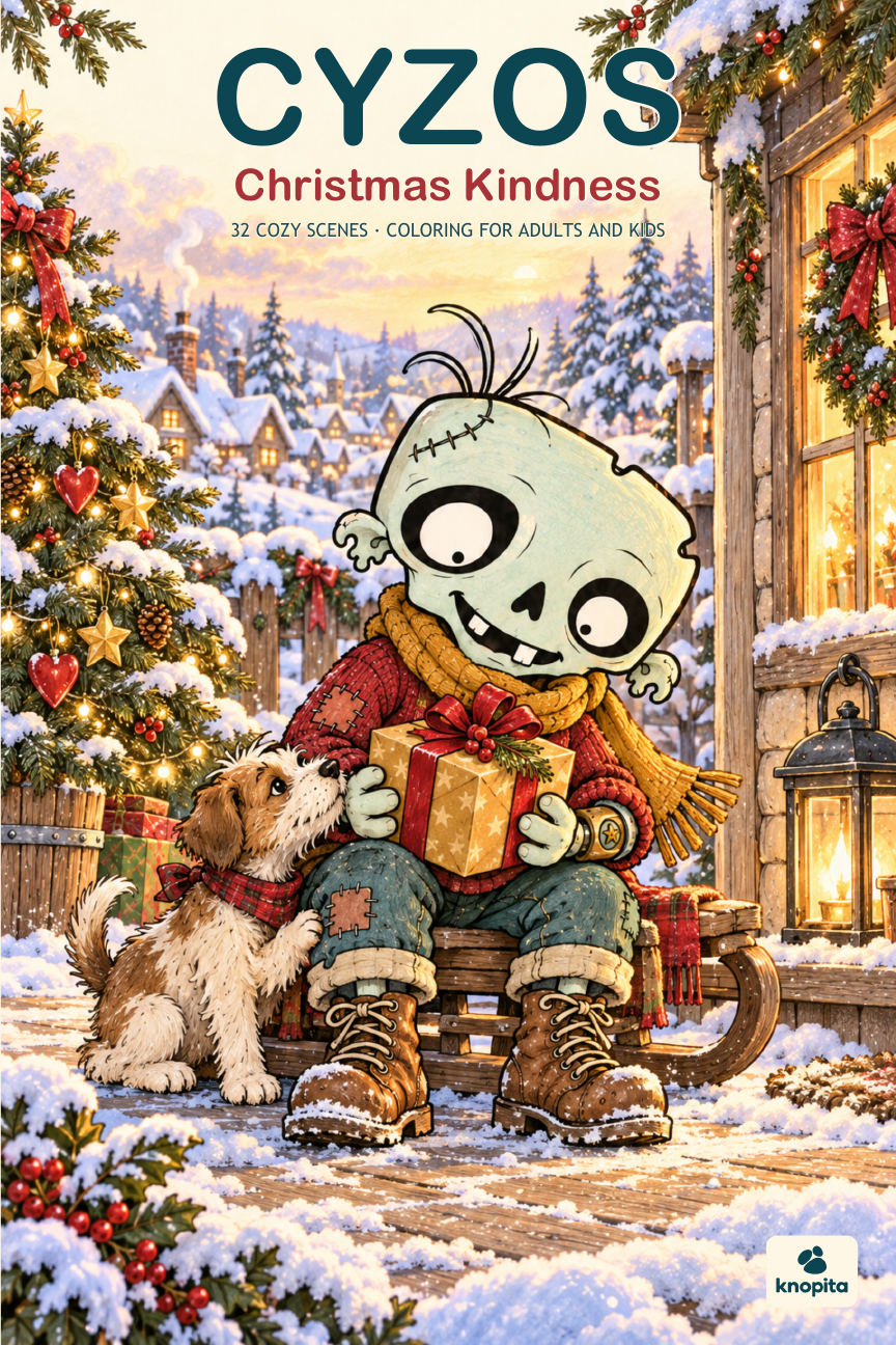 Christmas Kindness · 32 Cozy Scenes · Coloring for Adults, Teens and Kids