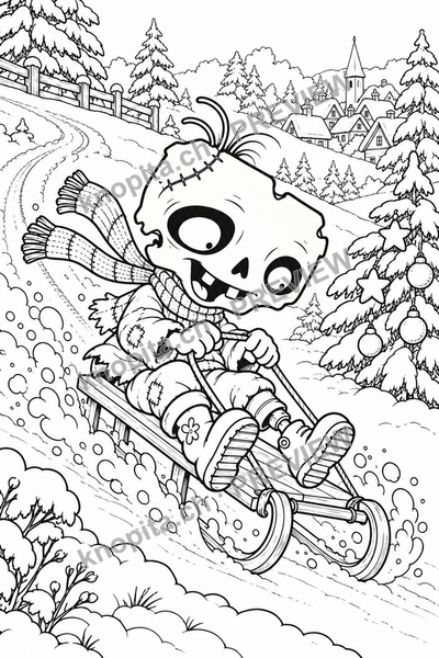 Sledding scene from Christmas Kindness